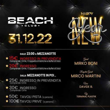 Capodanno in Versilia 2023 al Beach Forte dei Marmi